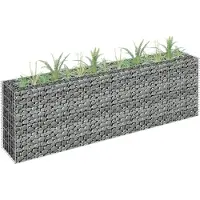 vidaXL Gabion plantenbak verhoogd 180x30x60 cm gegalvaniseerd staal