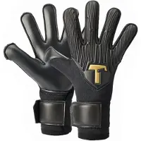 T1tan Rebel 2.0 Black-out Junior Goalkeeper Gloves With Finger Protection Zwart 6 Kinderen
