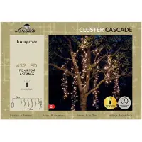 Annas collection Cascadeverlichting Met Knipperfunctie Zwart Met 432 Lampjes Luxury 6 X 48-96 Cm