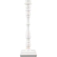 Home Sweet Home Moderne tafellamp voet Woodi voor lampenkap - Wit - 12/12/38 cm - gemaakt van Bamboe - geschikt voor E27 LED lichtbron - voor lampenkap met doorsnede