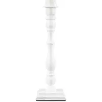 Home Sweet Home Moderne tafellamp voet Woodi voor lampenkap - Wit - 12/12/38cm - gemaakt van Bamboe - geschikt voor E27 LED lichtbron - voor lampenkap met doorsnede