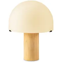 Home Sweet Home tafellamp Mushroom hout naturel - kap glas