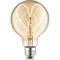 Home Sweet Home Edison Vintage LED filament lichtbron Globe - Amber - G95 Heart - Retro LED lamp - 9.5/9.5/13.5cm - geschikt voor E27 fitting - Dimbaar - 4W 280lm 2700K - warm wit licht