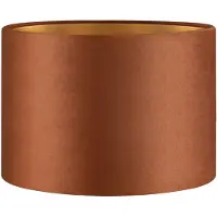 Home Sweet Home Fluweel - Velvet Lampenkap - Cilinder - Bruin + goud - Luxe stijl - ø30 x 20 cm - E27 fitting - voor tafellampen en Pendellamp - voor woonkamer en eetkamer
