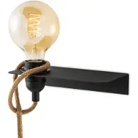 Home Sweet Home Zwart Vintage Muurlamp - Metalen Wandlamp - Met E27 fitting - 20 x 11 x 4 (BxDxH) - Voor hal en slaapkamer - Met schakelaar - Lichtbron niet inbegrepen
