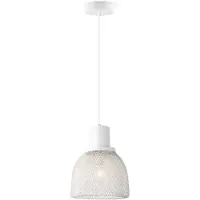 Home Sweet Home Moderne Hanglamp Mesh - Wit - 29/29/154cm - hanglamp gemaakt van Metaal - geschikt voor E27 LED lichtbron - Pendellamp geschikt voor woonkamer, slaapkamer en keuken