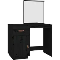 vidaXL Kaptafel 95x50x134 cm massief grenenhout zwart