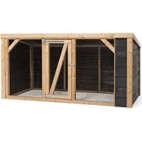 Voldux Milan - Kippenren - Naturel - zwart - 260x130x132 cm
