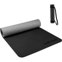 Behave Yoga Mat - Yogamat - Fitnessmat - Fitness Mat - Sportmat - Extra Dik - Antislip - TPE - Incl. Draagriem - 181 x 61 x 0,8 cm - Zwart