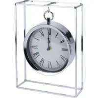 Doabuy klok hangmodel metaal 18x7 x16 cm zilverkleurig zilver