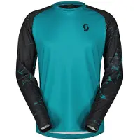 SCOTT Heren Trail Storm Trui met lange mouwen Turquoise/Zwart