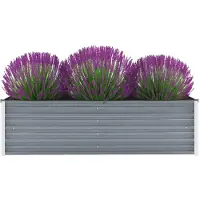 vidaXL Plantenbak verhoogd 160x40x45 cm gegalvaniseerd staal grijs