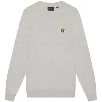 Lyle & Scott Cotton merino crew neck jumper - light grey marl