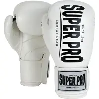 Super Pro Combat Gear Champ (kick)bokshandschoenen Wit/Zwart 16oz