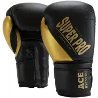 Super Pro Combat Gear Ace (Kick)Bokshandschoenen - Zwart/Goud - 10 oz