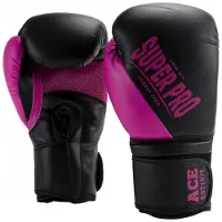 Super Pro Combat Gear Ace (Kick)Bokshandschoenen - Zwart/Roze - 8 oz