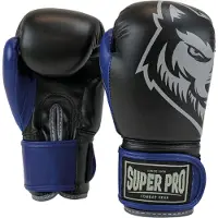 Super Pro Combat Gear Bokshandschoenen Kids Wolf - Zwart/Blauw - 6 oz