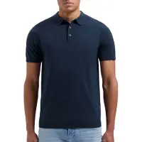 Pure Path Heren Polo's & T-shirts Knit Polo With Chestprint - Donkerblauw - Maat S