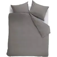 Ambiante Cotton Uni dekbedovertrek - Effen - Lits-Jumeaux - 240x200/220 cm - Grijs