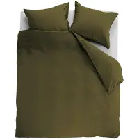 Ambiante Dekbedovertrek Cotton Uni Olive Green Katoen-260 x 200 / 220 cm | Extra Breed