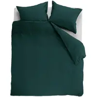 Ambiante Dekbedovertrek Cotton Uni Dark Green Katoen-260 x 200 / 220 cm | Extra Breed