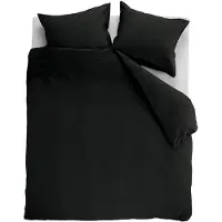 Ambiante Cotton Uni dekbedovertrek - Effen - Eenpersoons - 140x200/220 - Zwart