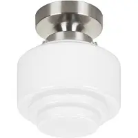 Highlight Nikkel Plafondlamp Cambridge Wit Glas Ø 15cm