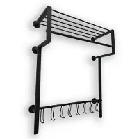 Ylumen Kapstok met 8 haken 70 cm breed - 90 cm hoog Zwart