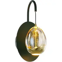 Highlight LED-wandlamp Golden Egg, dimbaar, crème / amber, Woon-/ Eetkamer, Glas, Modern, LED wandlamp