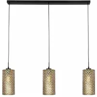 Freelight Hanglamp Cestino 3 lichts L 100 cm zwart - goud