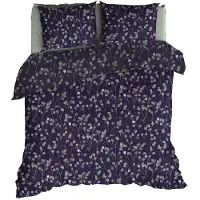 Romanette Dekbedovertrek Muriel Blauwgrijs Flanel-240 x 200 / 220 cm | Lits-Jumeaux