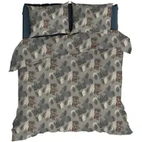 Romanette Dekbedovertrek Venosc Grijs Flanel-140 x 200 / 220 cm | 1-Persoons