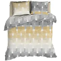 Romanette Dekbedovertrek Brixen Beige / Grijs Flanel-200 x 200 / 220 cm | 2-Persoons