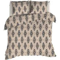 Romanette Dekbedovertrek Ottoman Beige / Antra Flanel-140 x 200 / 220 cm | 1-Persoons