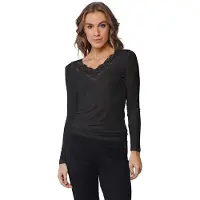Pastunette Ondershirt Premium - Zwart - Modal/Wol - Lange mouwen - Maat M