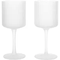 Ferm Living Ripple wittewijnglas 26 cl 2-pack Frosted