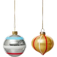 OYOY Vintage christmas glass ball No. 2 kerstbal 2-delig Multi
