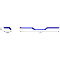 Highsider Superbike alu stuur vlak AN1, b: 738mm 7/8 inch, zwart-zijdemat