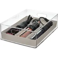 IDesign Haarverzorging Opbergbox The Home Edit Grijs (37,5 x 24,1 cm)