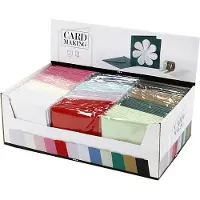 Packlinq Kaarten en enveloppen, afmeting kaart 15,2x15,2 cm, afmeting envelop 16x16 cm, 230 gr, diverse kleuren, 12x10 doos
