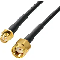 MaxTrack RP-SMA (m) - RP-SMA (v) verlengkabel - RG174 - 50 Ohm / zwart - 10 meter