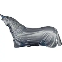 Harry's Horse Vliegendeken mesh Reflective met losse hals 185cm staalblauw