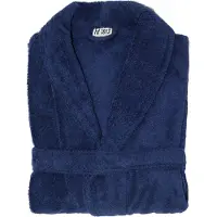 Twentse Damast Badjas Alexis Marineblauw - Badstof Katoen - Badjassen unisex - S/M