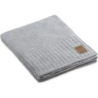 Knit Factory Lynn Plaid Teddy - Licht Grijs - 160x130 cm
