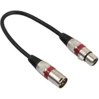 Coretek XLR (m) - XLR (v) audiokabel / zwart/rood - 0,30 meter