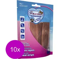 Renske 10x Gezonde Beloning Vleesrepen Hondensnack Lam 70 Gr