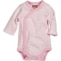 Playshoes Romper wrap body - Wit licht roze gestreept
