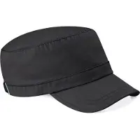 Beechfield army pet - zwart - volwassenen - katoen - gespsluiting - army cap