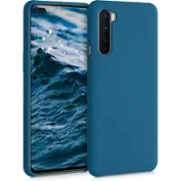 Kwmobile telefoonhoesje geschikt voor OnePlus Nord - Hoesje met siliconen coating - Smartphone case in mat petrol