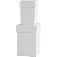 Packlinq Vierkante dozen, H: 7+9 cm, afm 4,5+6 cm, wit, 2 stuk/ 1 set